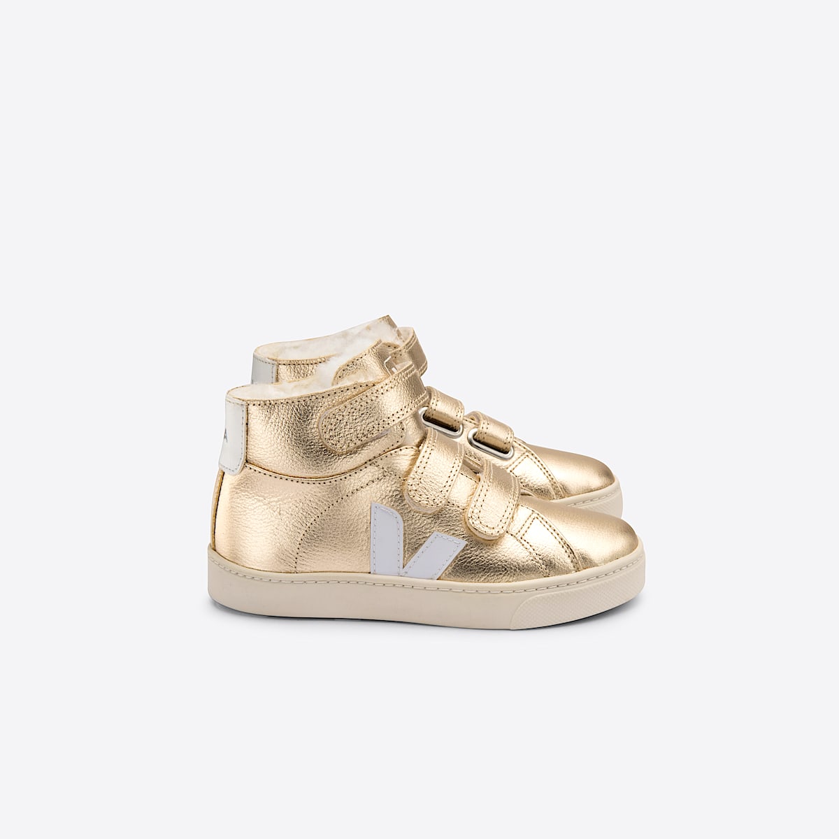ESPLAR MID FURED LEATHER PLATINE WHITE