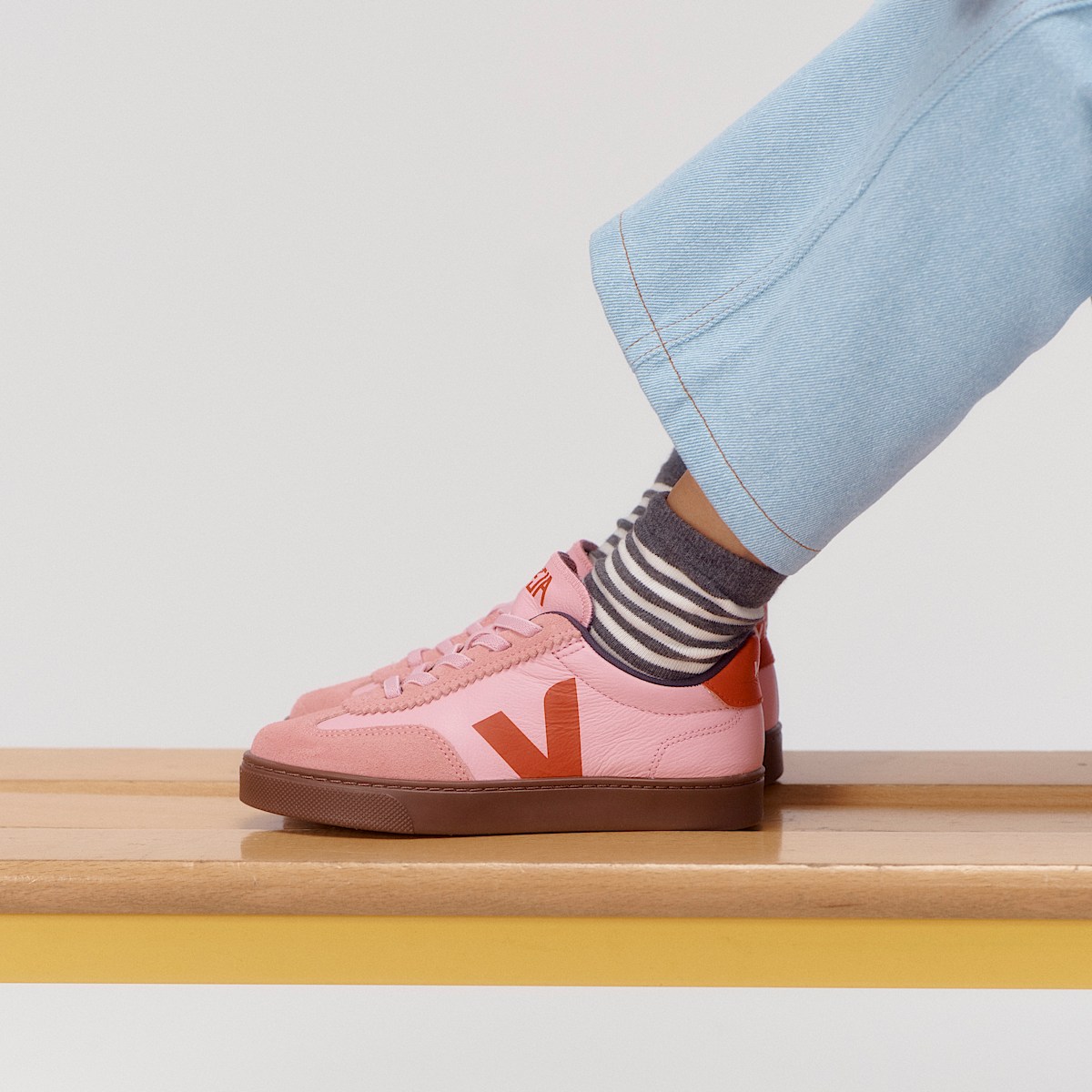 VOLLEY ELASTIC LACES LEATHER GUIMAUVE PEKIN BARK - Image 4