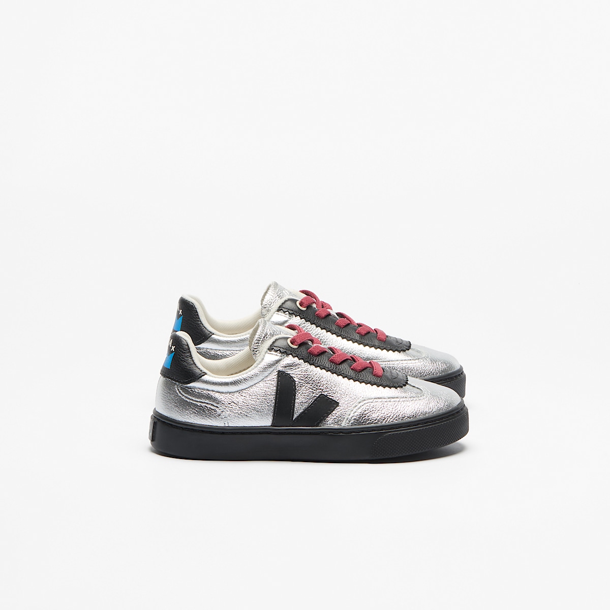 VOLLEY ELASTIC LACES LEATHER VEJA X JELLY MALLOW SILVER