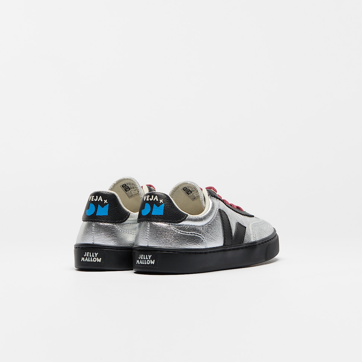 VOLLEY ELASTIC LACES LEATHER VEJA X JELLY MALLOW SILVER - Image 3