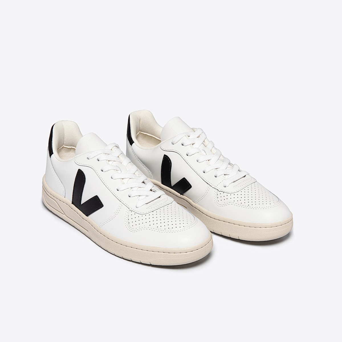V-10 LEATHER WHITE BLACK - Image 2