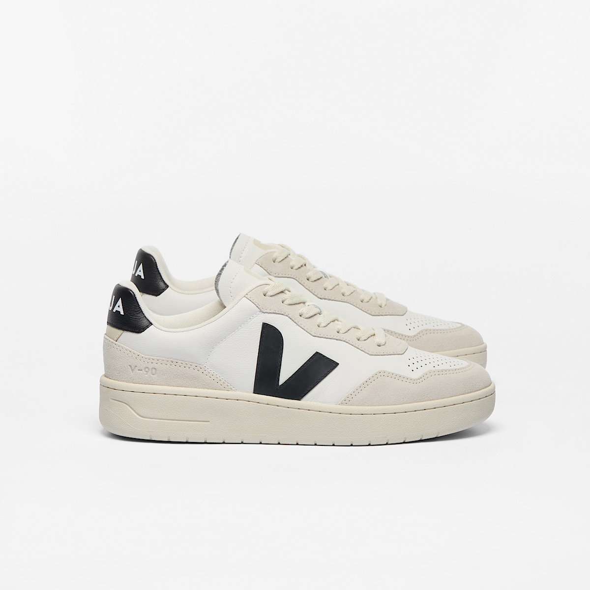 V-90 LEATHER WHITE BLACK